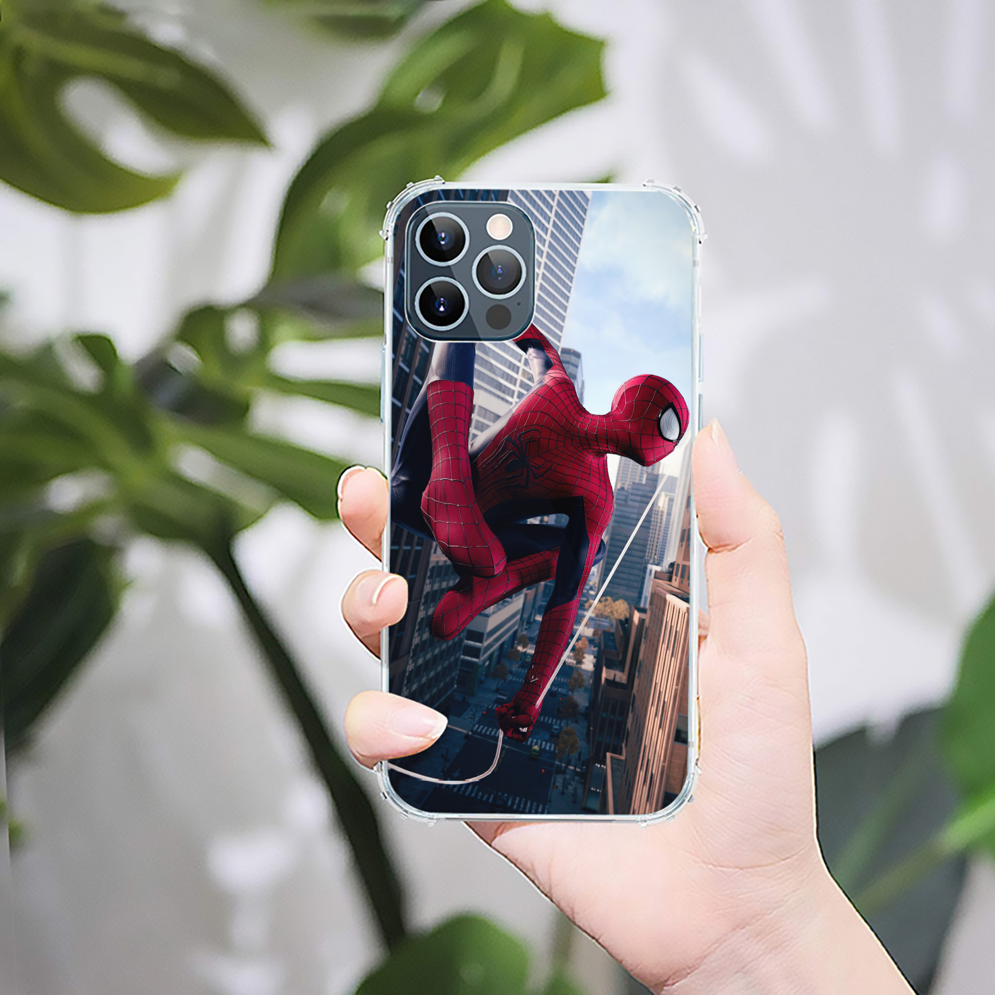 （画像用） Spider Man スパイダーマン 【iPhone 12シリーズ対応】透明スマホケース（クリアソフトケース）